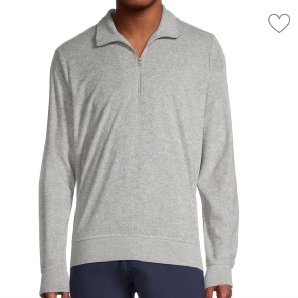 ONIA gray terry quarter zip pullover size L - Picture 1 of 6